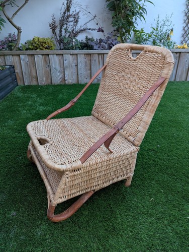 Vintage wicker rattan leather - rattan,