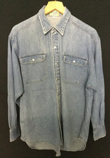 Ladies River Island Soft Denim Long Sleeved Press stud Shirt Size Medium SH1