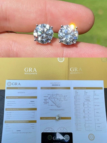 4tcw moissanite screw back - 4tcw,