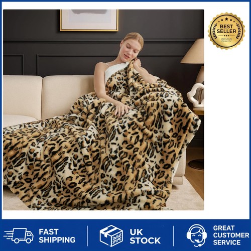 Thick warm leopard print faux - leopard,