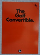 Volkswagen Golf Mk1 Convertible Brochure 1980/81 - 1588cc GLi model. 10 pages.
