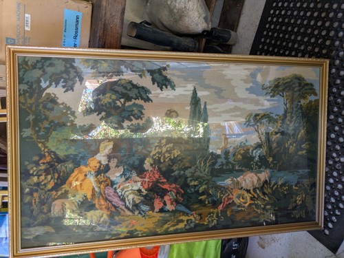 Vintage french rococo tapestry - vintage,
