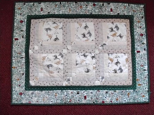 Cats quilted placemat - cats,, small