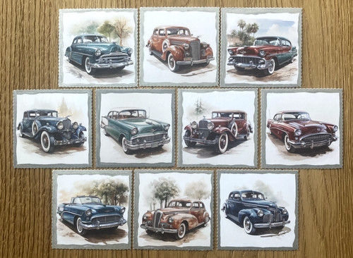 Vintage car card toppers - , for