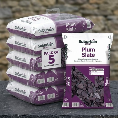 40mm plum slate chippings - 40mm,