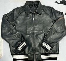 Men's Genuine Real Leather Jacket American Flight Bomber Leather Jacket