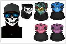 Multi use Skulls Biker Balaclava Neck Tube Snood Scarf Face Mask Warmer Bandana