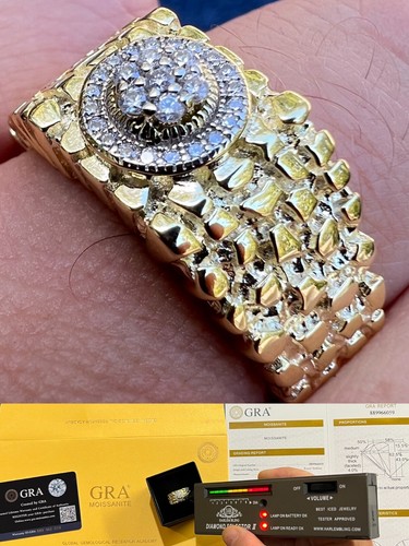 Mens moissanite nugget - mens, ring