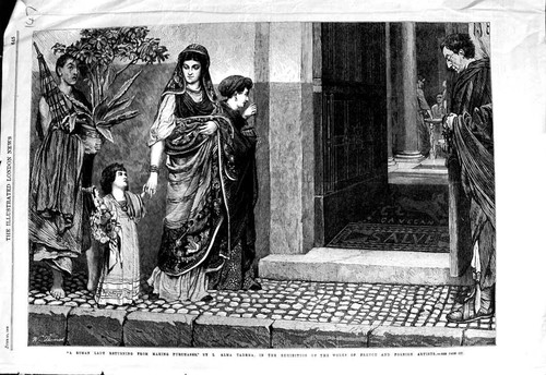 Old antique print 1866 - old, roman