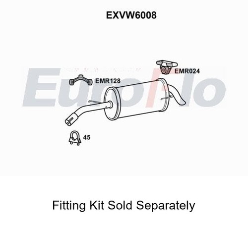 Rear muffler silencer - rear, insert