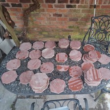 ORIGINAL VICTORIAN OCTAGANAL RED FLOOR TILE.  OCTAGON SHAPED 8 SIDES