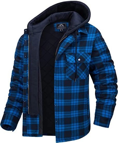 Men plaid hooded coat - men's,