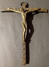 Vintage french bronze crucifix - vintage,