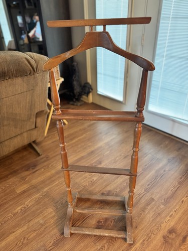 Vtg wooden valet butler stand - vtg,