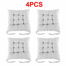 Set of 4 Seat Pad Cushions For Dining Chairs Tie On Seater Pads Garden Kitchen