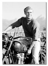 Steve McQueen American Actor Poster King of Cool Motorcycle Star Oldschool Photo