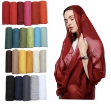 New Plain Maxi Cotton Viscose Scarf Hijab Head Wrap  For Women Girls 40 colors 