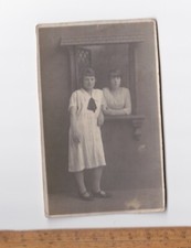 Vintage Photograph Women Short Hair Window Set Studio Portrait Named People 