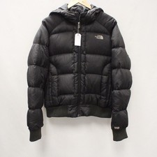 Ladies THE NORTH FACE Black Zipped 550 Hooded Puffer Coat Size UK LARGE W53