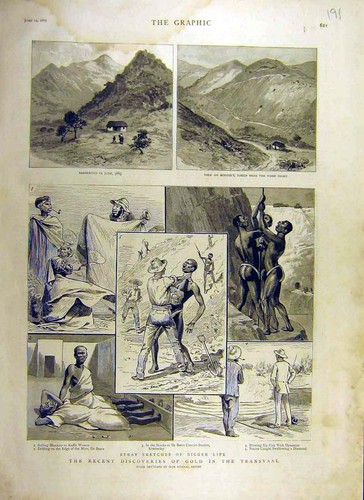 Original old antique print - original,