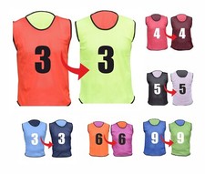 Numbered Reversible Bibs Mesh Football Training Bibs Rugby (Pack of 10 ) 1-10