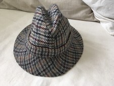 Vintage Aquascutum Checked  Trilby Hat Size 55 cm 