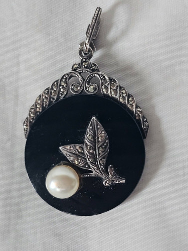 Marcasite and onyx with - marcasite,