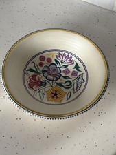 Vintage 1950s Poole Pottery Traditional Ware Hand Painted CS Pattern Large Bowl