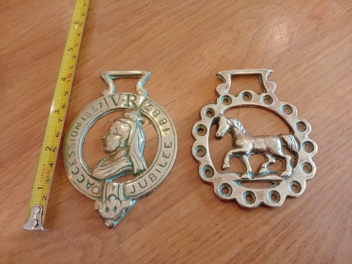 Antique horse brass queen - horse,