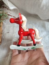 3 Vintage Wood Rocking Horse
