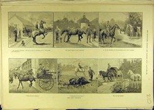 Original Old Antique Print