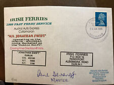 MV Jonathan Swift MAIDEN VOYAGE Dublin Holyhead Catamaran Master Signed 25.6.99
