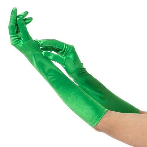 Green long gloves 1920 opera - long,