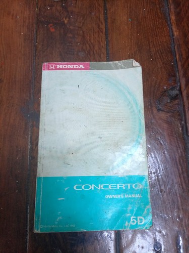Honda concerto owners handbook - honda,