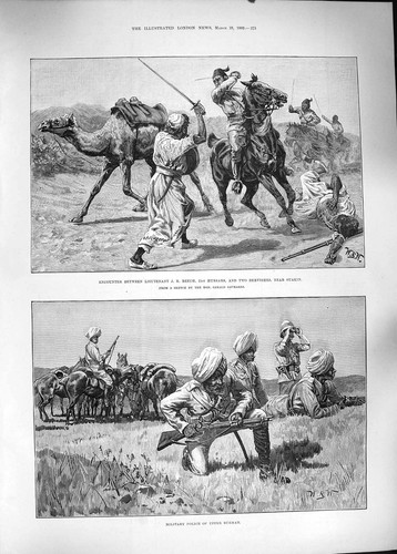 Old antique print - old, 1889