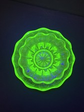 Uranium Glass Bowl and Plate