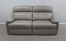 G Plan Hardy Oxford Mushroom Leather Power 3 Seater Sofa Power Headrest Lumbar