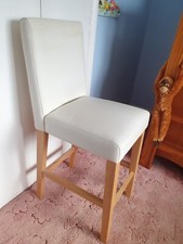 Faux Leather Wooden Breakfast bar chair Cream Counter Bar Stool Kitchen Stool