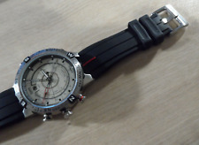 Black Rubber Watch Strap for Timex T45601, T2N721 E-tide Compass Watch red trim