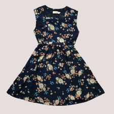 Joy Louche Kadie Flower Navy Dress UK 10 RRP £45 LN112 NN 07