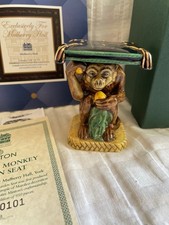 Minton/Mulberry Hall - Majolica Monkey Garden Seat Figure (Boxed)