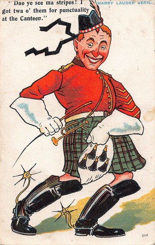Postcard comic harry lauder - comic,