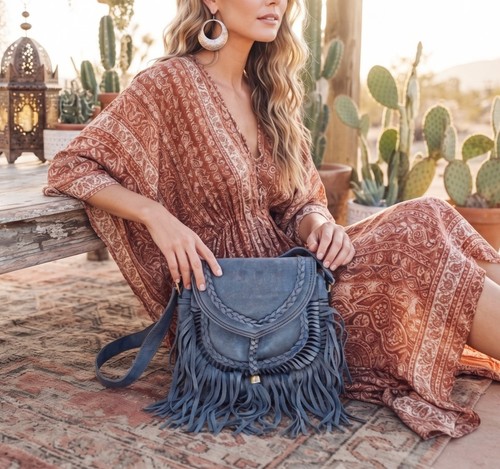 Braided leather fringe tassel - leather,
