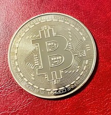 New Bitcoin PHYSICAL Commemorative Collectible Coin BTC Gold Colour 40mm Crypto