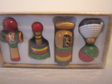 Japanese wooden toy set unwrapped  18cm x 9cm gift 