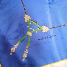 Cartier Jewel Motif Silk Blue