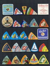 Selection of all different cheese labels ettiquette Fromage formaggio kase #381