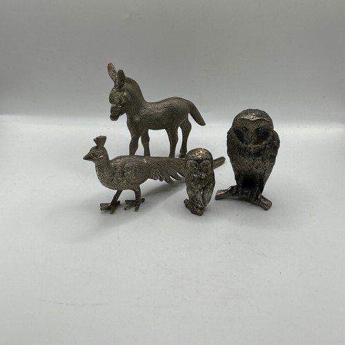 Pewter animals owls - animals,, 2