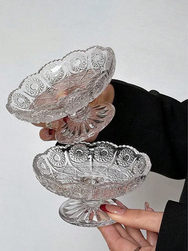 Vintage embossed floral glass - embossed,