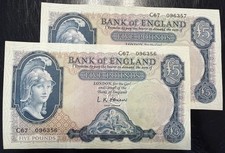 2 x Old Five £5 Pound Note